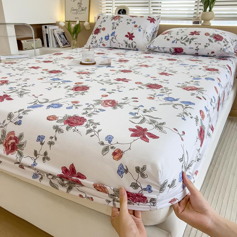 Spannbettlaken im neuen Stil, Matratzenschoner, Bettlaken aus gewaschener Baumwolle, Studentenwohnheim-Bettlaken, Spannbettlaken, Rundum-Spannbettlaken Single bed hat 150x200cm