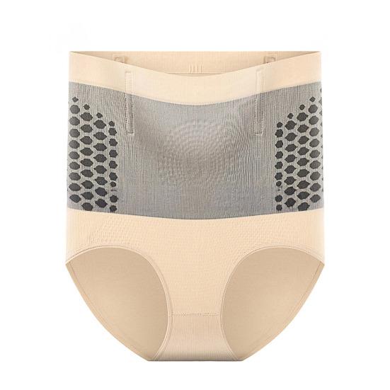 Damen High Waist Unterwäsche Bauchkontrolle Taillenstraffung Po-Anhebung Nachgeburt Körperformende Slips Dehnbar Atmungsaktiv Vollabdeckung Slips XXXXL apricot