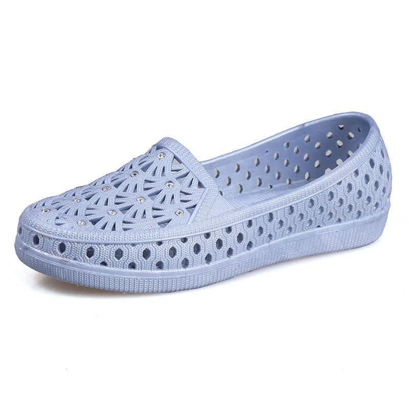 Sommer Sandalen Loch Schuhe Atmungsaktive Hohl Weiche Bequeme Schuhe Krankenschwester Schuhe Mutter Schuhe Schwangere Frauen Schuhe Arbeitsschuhe Frauen 41