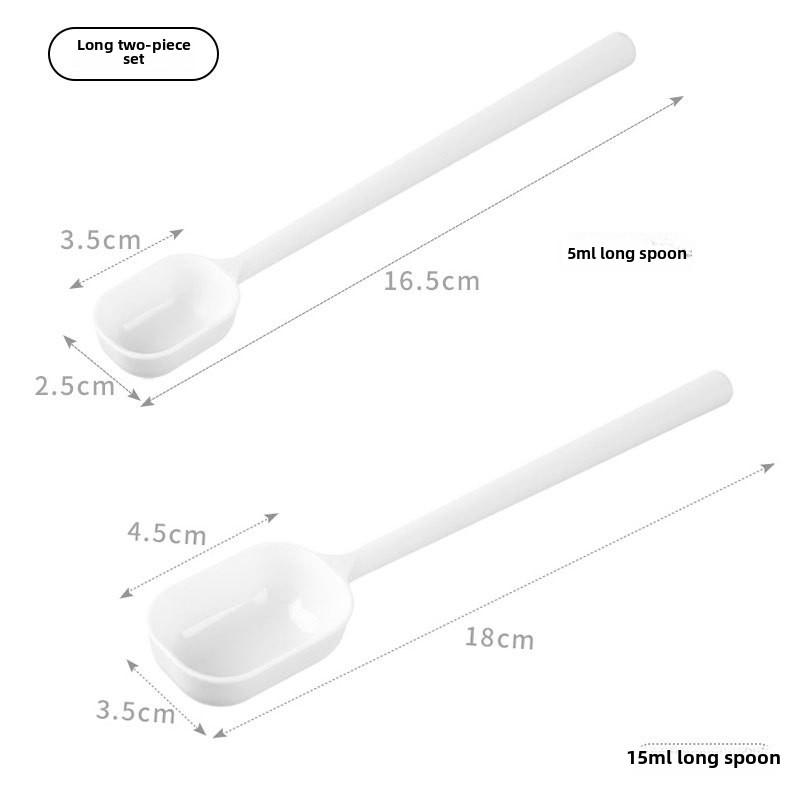 2-teiliges Set Kaffeelöffel Edelstahl Kaffeelöffel mit langem Griff Messlöffel Esslöffel für Milch Fruchtpulver Zucker Mehl Long two-piece set