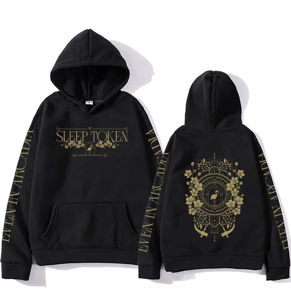 SleepToken Metal Band Hoodies Unisex Herren Damen Fans Sweatshirt Groove Metal Ästhetik Streetwear Retro Locker geschnitten XL black