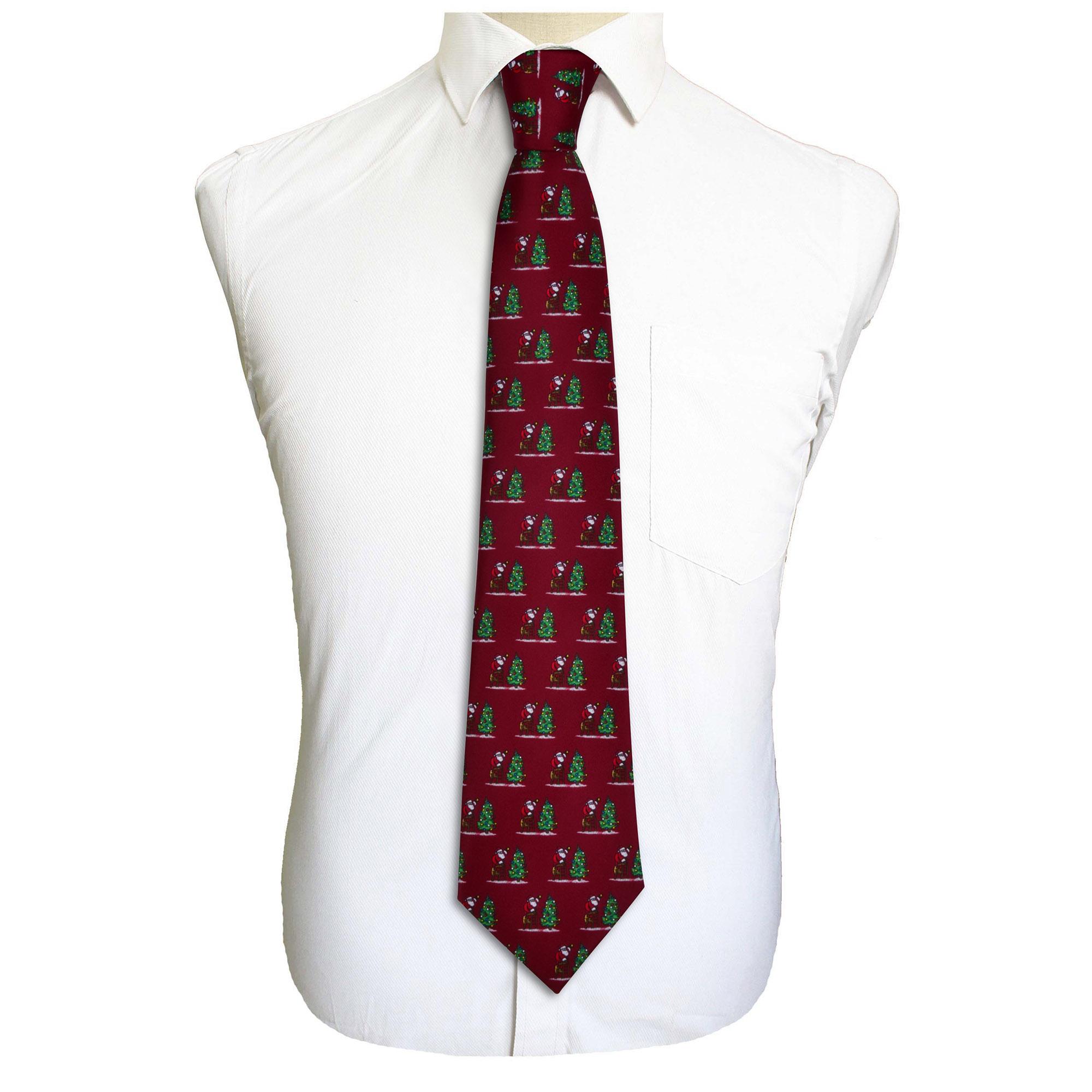 GUSLESON Qualitäts Seiden Weihnachtskrawatte 9cm Herren Mode Druck Krawatten Helloween Festival Krawatte Weich Designer Charakter Krawatte brown