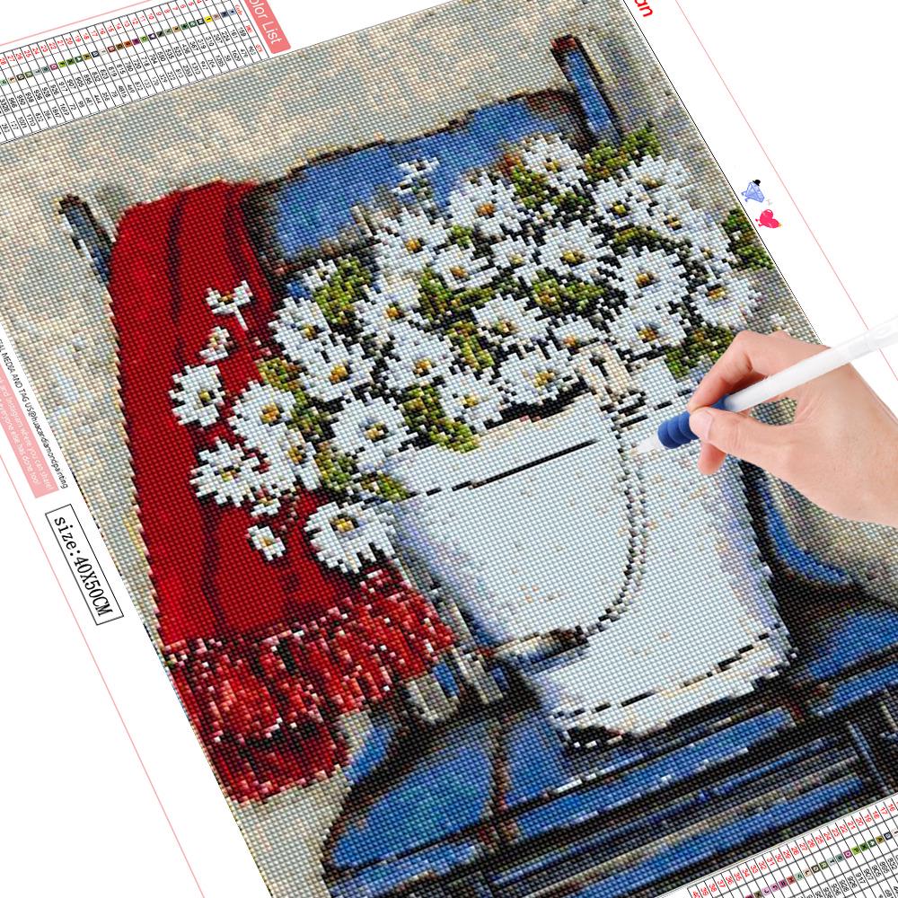 Diamant-Malerei mit runden Strasssteinen, Blumen-Diamant-Stickerei, Diamant-Display, Weihnachtsdekoration 20X30CM