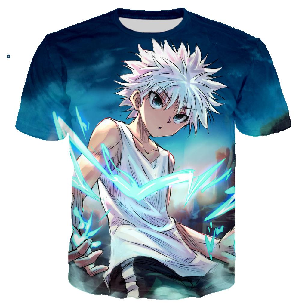 3D-Druck Anime Killua T-Shirt Hunter X Hunter Hip Hop T-Shirt Männer Frauen Mode Streetwear T-Shirt Harajuku Casual Tops XXXL
