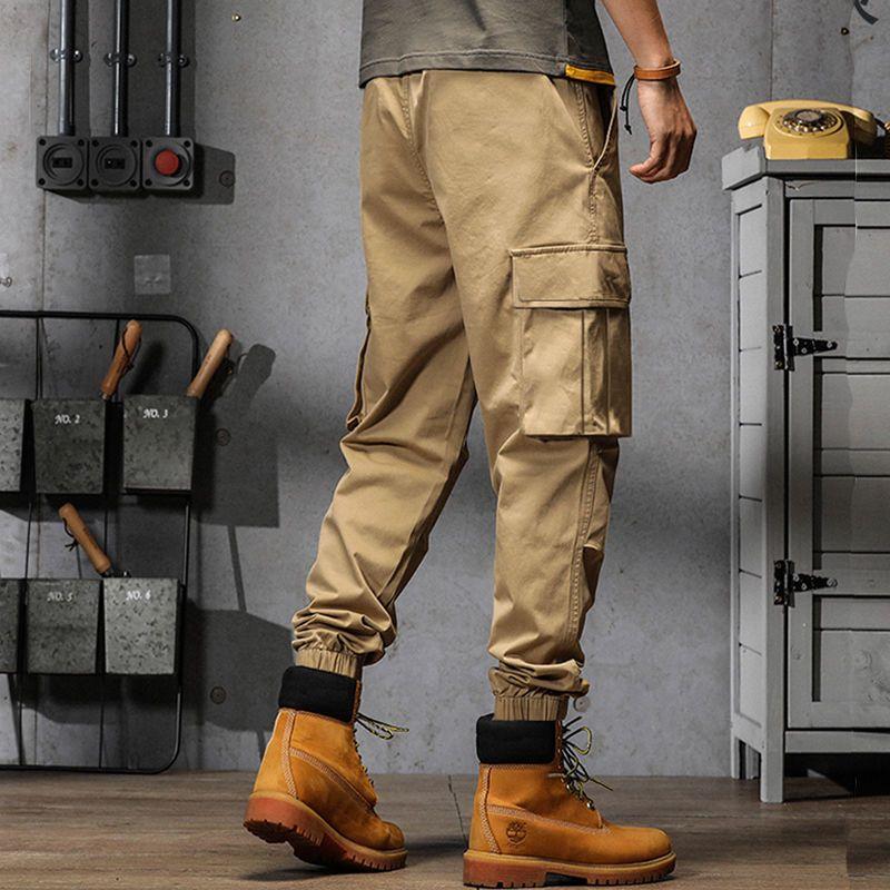 Frühling Mens Cargo Hosen Schwarz Militär Männer Hosen Casual Baumwolle Taktische Hosen Männer Große Größe Armee Pantalon Militaire Homme 5XL khaki