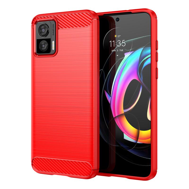 Für Hülle Motorola Edge 30 Lite Hülle Für Motorola Edge 30 Lte 30 Pro S30 Silikon-Kohlefaser-Hülle Für Moto Edge 30 Lite Hülle For Moto X30 Pro rot