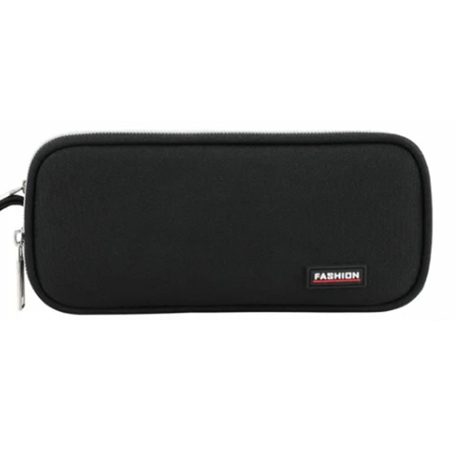 Tragbare Stifttasche Schwarz Große Kapazität Dreilagig Handlich Stiftemäppchen Aufbewahrungstasche für Schreibwaren