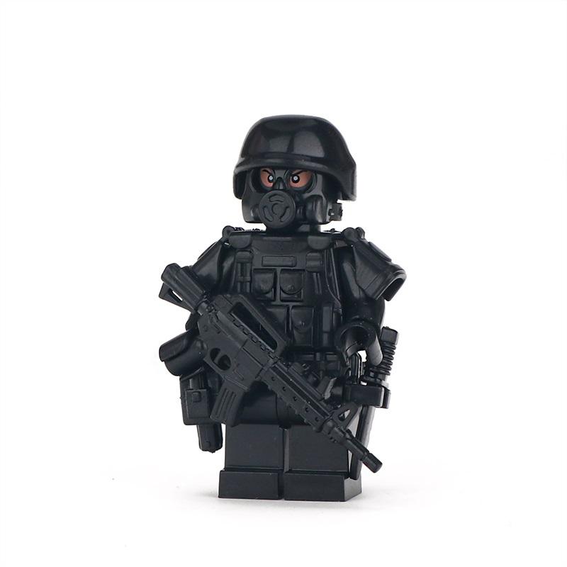 Militärische Spezialeinheitspistole, moderner Soldat, Polizei, MOC, SWAT, Militärwaffen, Minifiguren, Baustein, Kinderspielzeug schwarz