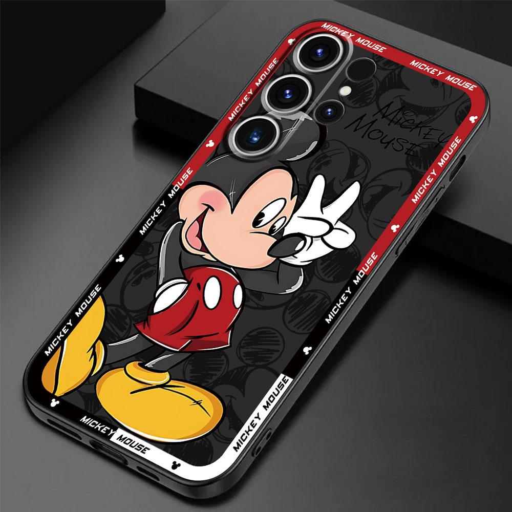 Capa Cover Disney Mickey Minnie Maus süß Schwarz Weiche Hülle für Samsung Galaxy S24 Ultra S21 5G S22 Plus S23 Ultra S21 FE S20 for Galaxy S20 FE