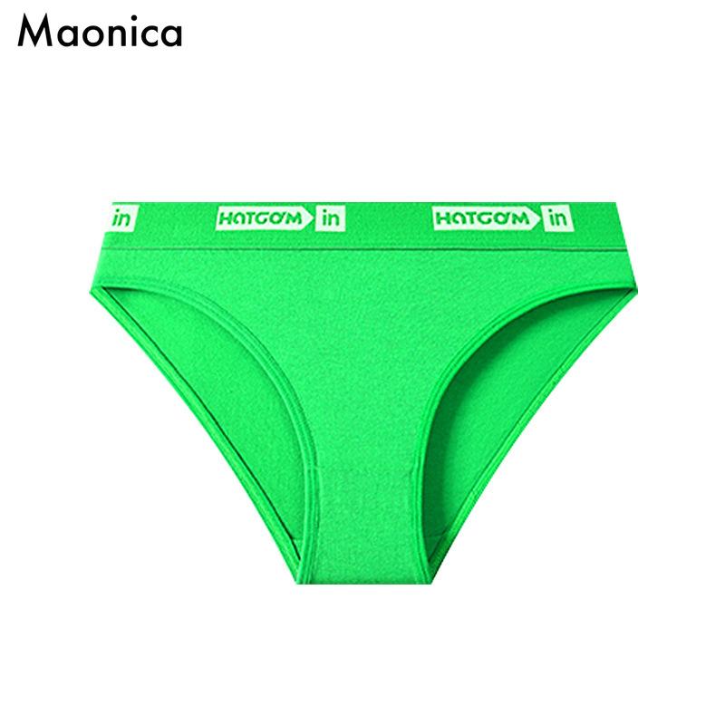 Baumwolle Sommer Neu Macaron Farbe Mädchen Unterwäsche Reine Baumwolle Antibakterieller Schritt Damen Unterwäsche Slips S fluoreszierende grün