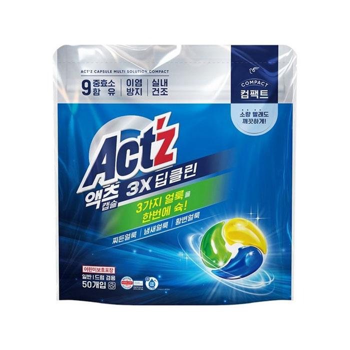 Act'z 3-in-1 Kompakte Tiefenreinigung Waschmittelkapseln – 50 Kapseln Capsules – 50 Pods blue
