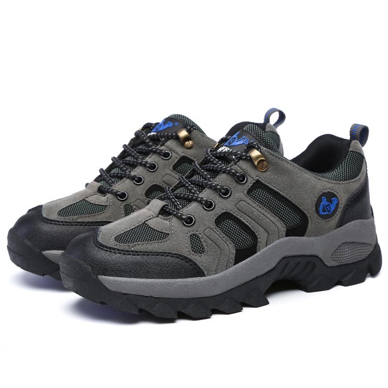 Große, wasserdichte, rutschfeste, verschleißfeste Low-Top-Outdoor-Sport-Wanderschuhe für Herren, Damen-Wanderschuhe 41 grau/königsblau