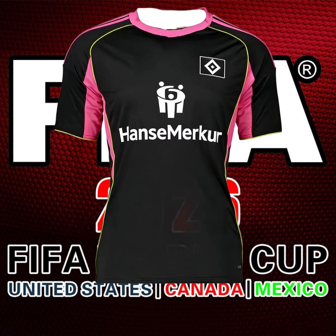 Hamburger SV Heim- und Auswärtsfußballtrikots Kurzarm Sport-T-Shirt Gleich für Erwachsene und Kinder Familien-Kinder-T-Shirts Mode S black