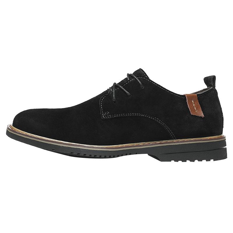 Klassische Oxford-Schuhe aus echtem Leder für Herren, flache Schuhe, bequeme Freizeitschuhe aus Wildleder, Mokassins, Herren-Business-Schuhe 42 schwarz