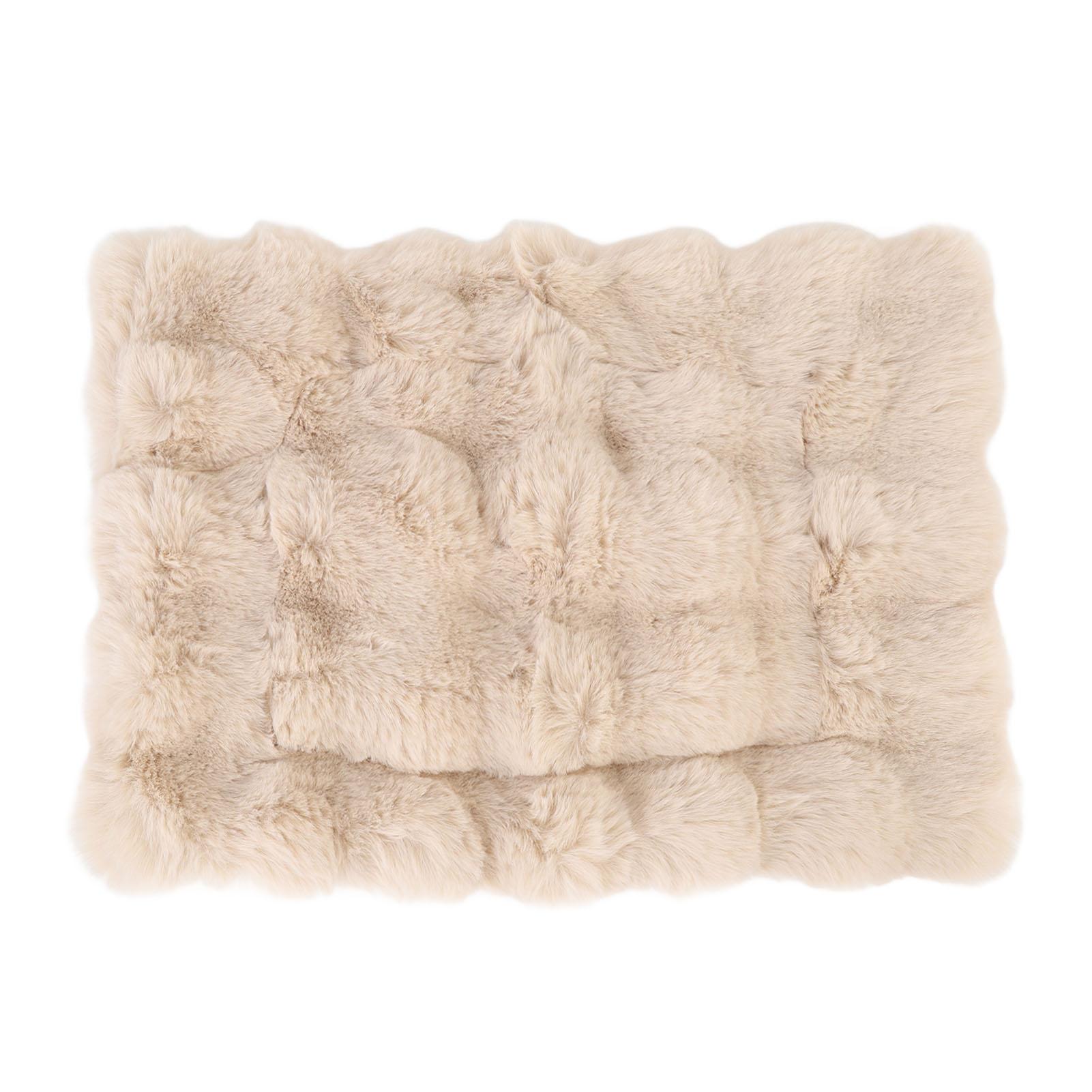 Flauschige Haustierbettmatte Ultraweicher Komfort Warmhalten Plüsch Hundehütte Matte Bettunterlage für Hunde Katzen L: S(for 2-4kg)