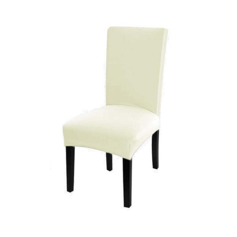 Einfarbiger Stuhlbezug, Spandex-Stretch-Schonbezüge, Stuhlhussen für Küche, Esszimmer, Küche, Hochzeitsbankett elfenbein