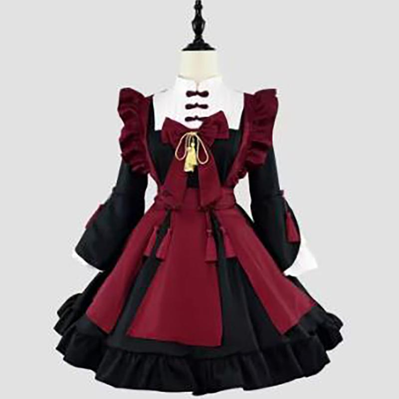 Gothic Maid Devil Cosplay Kostüme Frauen Plus Size Halloween Süße Lolita Cat Girl Bunny Party Prinzessin Kleid Sissy Kellnerin XXXXXL rot