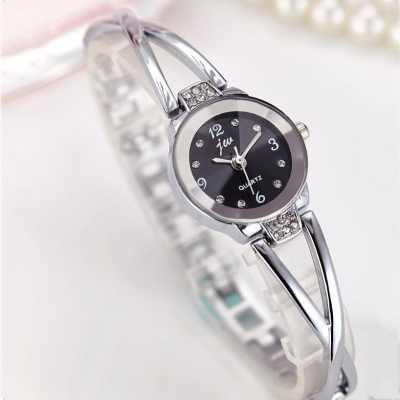 Damen-Armbanduhr, luxuriöse Armbanduhr, Edelstahlarmband, elegante Damenuhren, Geschenkuhr schwarz