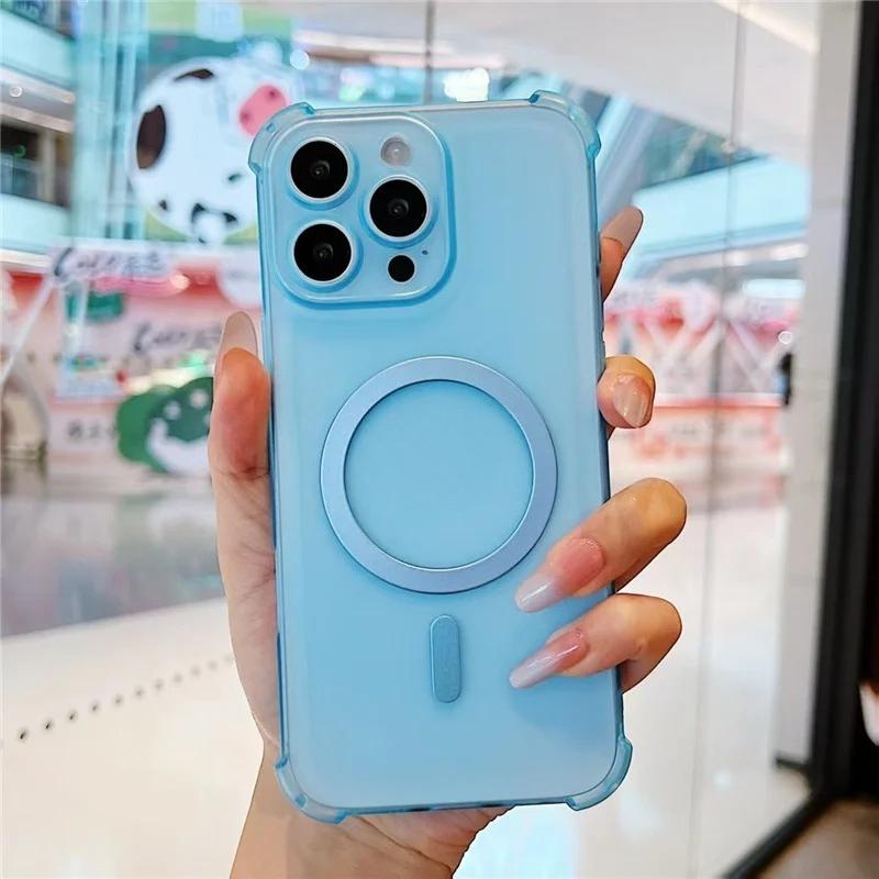 Hülle Für Honor 400 Smart Magnetische Kabellose Ladung Stoßfeste Hülle Für Honor X7D Magsafe Handy Schutzhüllen Transparente Stoßstange Honor X7D 5G blau