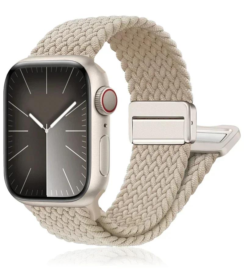 Geflochtenes Armband für Apple Watch Armband 44mm 40mm 45mm 46mm 49mm 41mm 38 Magnetisches correa Armband iWatch Serie se 7 6 8 9 10 Ultra 2 38-40-41-S10-42mm