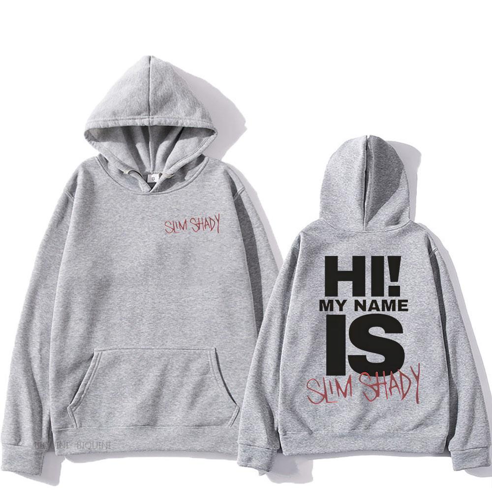 Eminem Slim Shady Hoodies Sudaderas Con Capucha Langarm Männer Frauen Sweatshirts mit Kapuze Sudaderas Fleece Unisex Pullover M graue