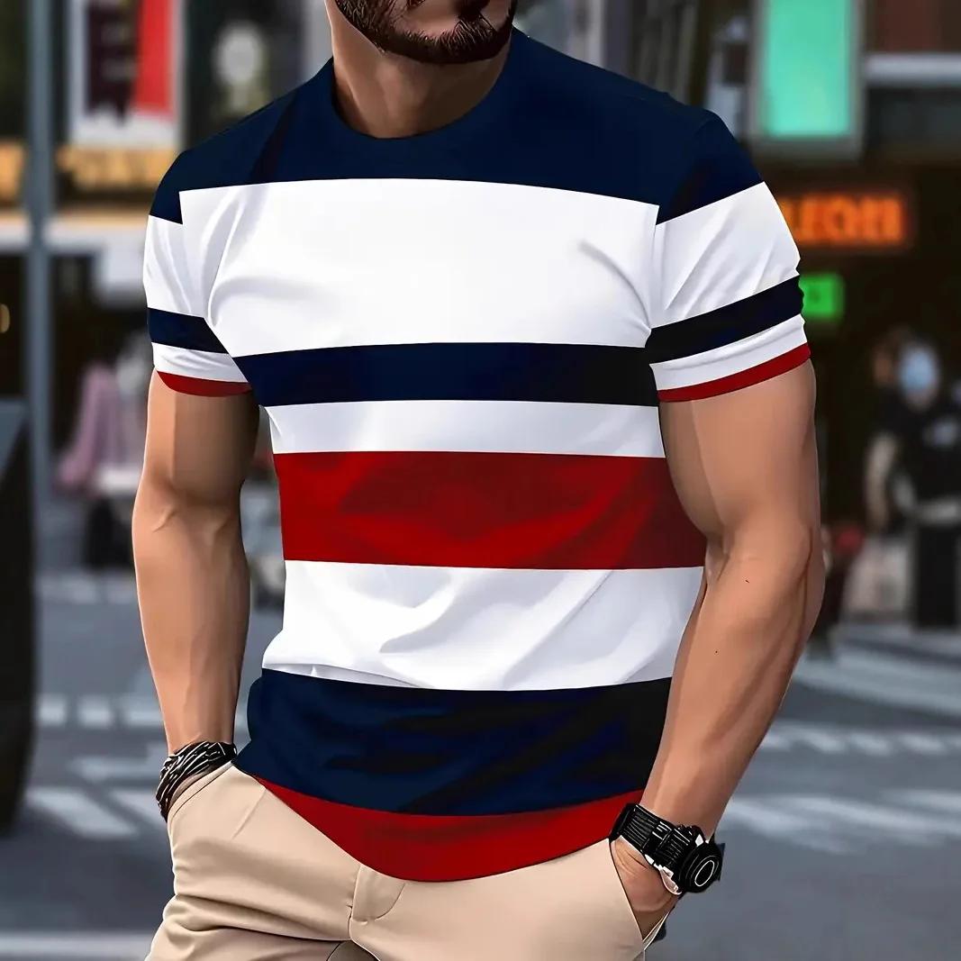 3D-Linienmuster Herren-T-Shirts Modische T-Shirts für Männer Streetwear Designer Kurzarm Oversized Top T-Shirts Tägliche Freizeit Sportbekleidung 5XL