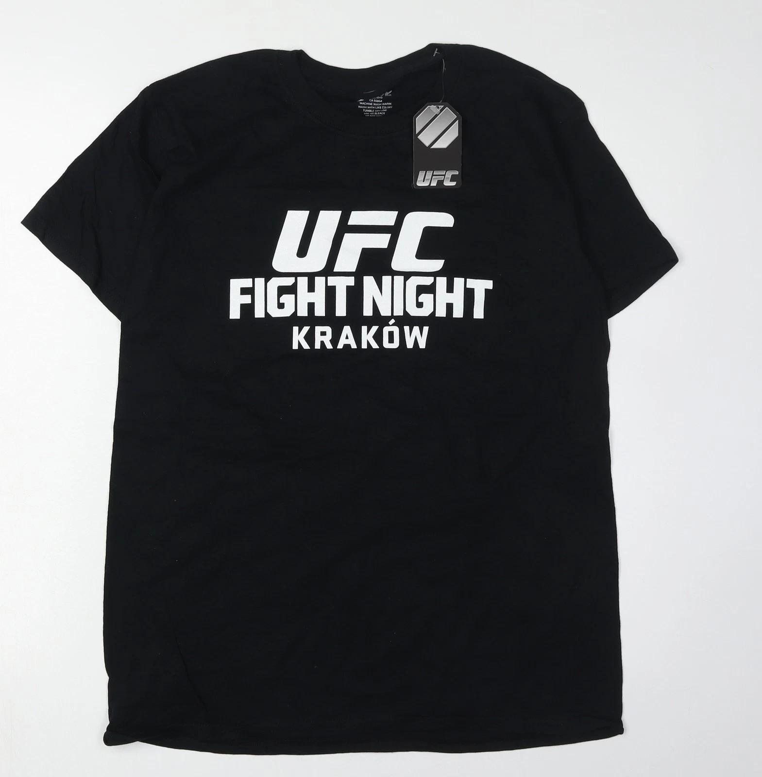 UFC Herren Schwarz Fight Night T-Shirt, Größe M, Sportstil 3XL