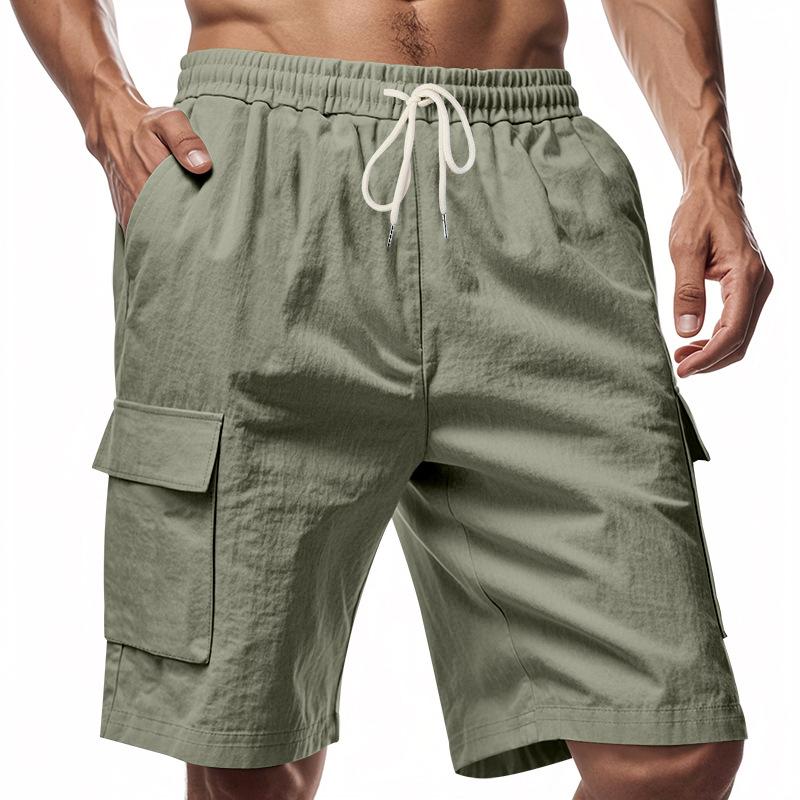 Modische Herren-Arbeitshosen Sommer Herren Strand Freizeitshorts L grün