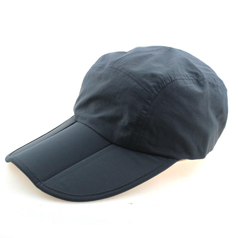 Folding Sonnenschutz Baseball Kappe Schnell Trocknend Schirmmütze Outdoor Angeln Hut Männer Frauen Sport Baseball Kappe Marke Angeln Hut Männer sport Adjustable dunkelblau