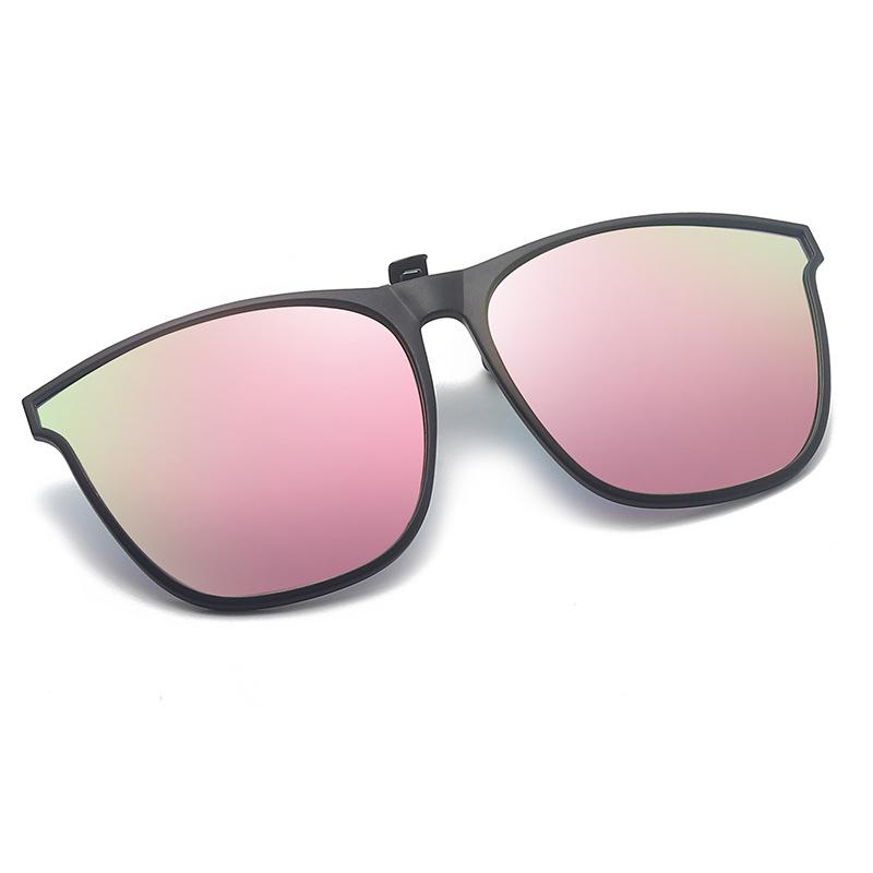 Polarisierte Clip-on-Sonnenbrille für Herren, photochrom, polarisierte Damen-Sonnenbrille, blendfrei, Farbwechsel-Brille, Nachtsichtbrille rosa