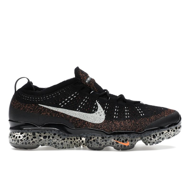 Nike Herren Air VaporMax 2023 Flyknit Electric Pack Herren Sneaker Schwarz Hell-Silber Gesamt-Orange FZ2519-001 40