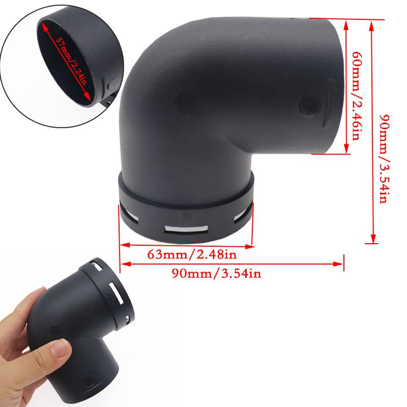 Auto Luft Heizung Heizung Kanal Rohr Winkel Outle 42/60/75/90mm Schwarz Kunststoff Stecker Heizung heizung Rohr Luft Ansaugrohr