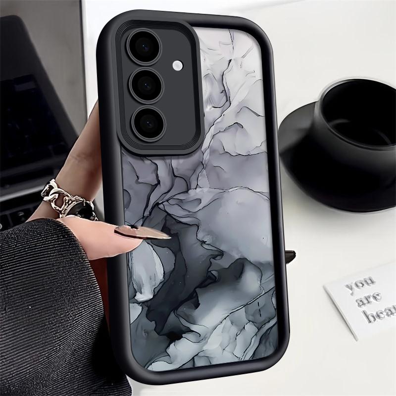 Bunte Marmorschale für Samsung S25 S24 S22 Ultra Plus S23 S21 S20 FE A56 A36 A55 A15 A14 A35 A54 A53 Stoßfeste Schutzhülle aus Silikon Samsung S23 Plus schwarz