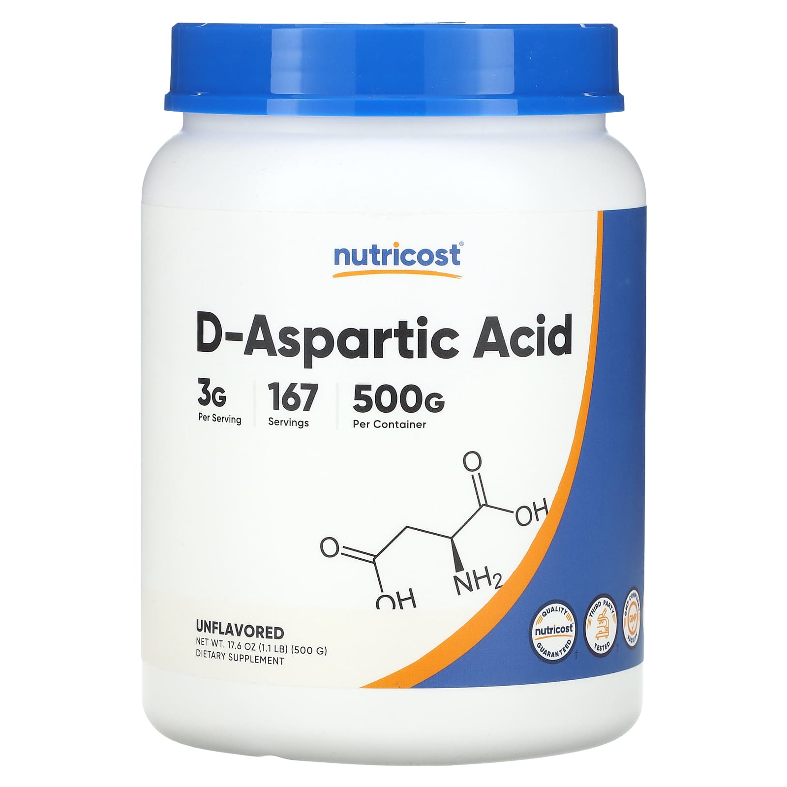 D-Asparaginsäure, Geschmacksneutral, 500G (1.1 Pfund)