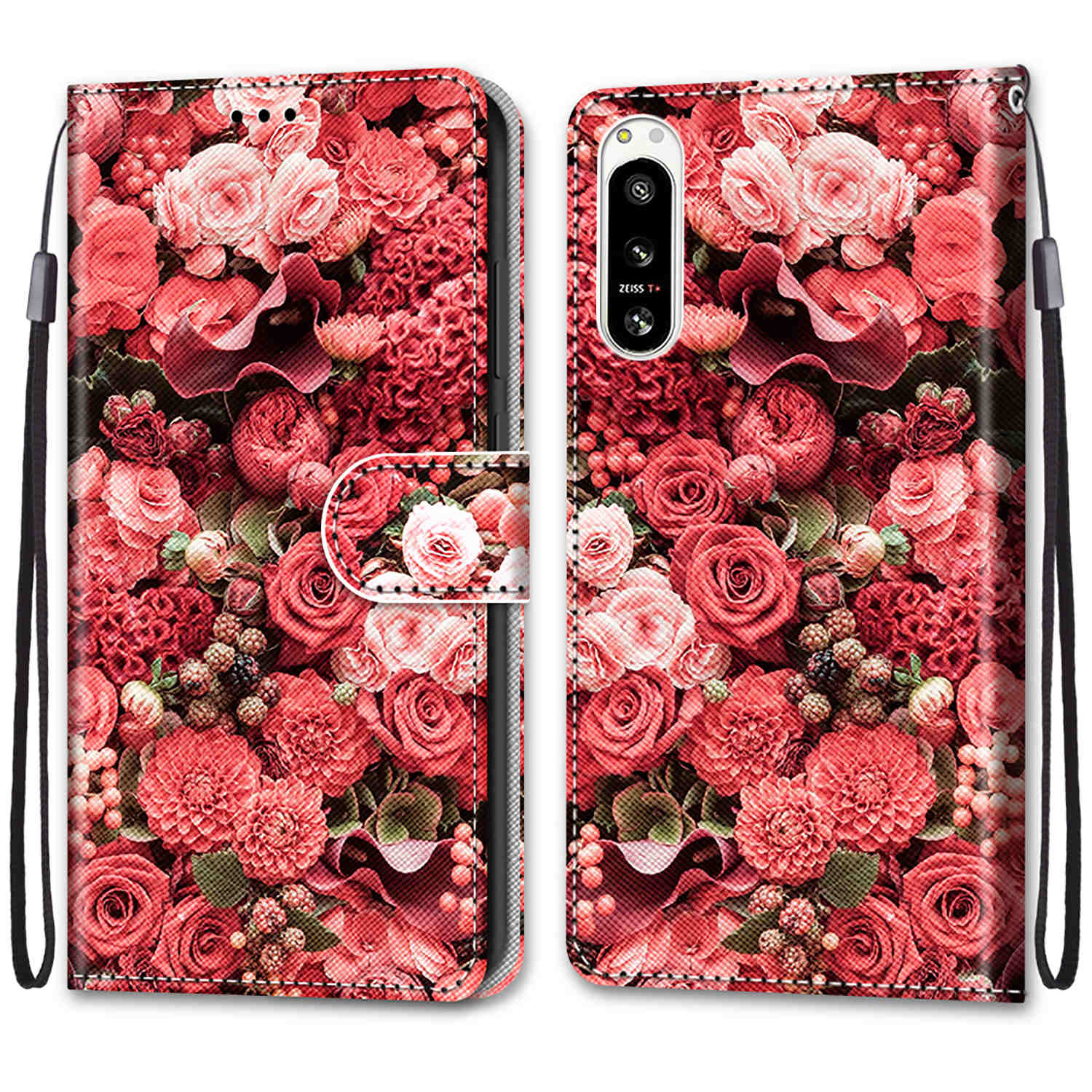 Luxuriöse Schutzhülle aus lackiertem Leder im Brieftaschenformat im Bookstyle für Sony Xperia 5 IV/Sony Xperia 10 IV/Sony Xperia 10 III/Sony Xperia 1 IV/Xperia 1 III Sony Xperia 1 III