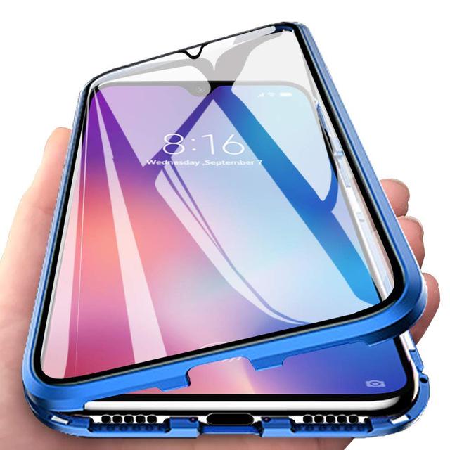 360° Magnetische Schutzhülle Für Samsung Galaxy A55 A52S A56 A53 A54 5G Doppelseitige Gehärtete Glas Stoßfeste Handyhüllen For Galaxy A55&Front and rear glass blau