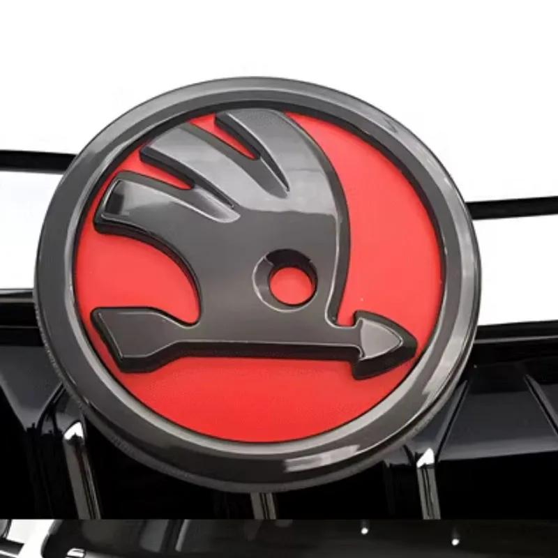 Autoaufkleber 80MM 90MM 100MM Front- und Heckembleme für Skoda Octavia Kodiaq Superb Fabia Rapid Scala Yeti 90MM Front rot