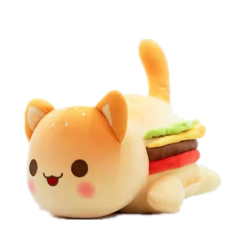 Aphmau Meows Katze Plüschtier Weiche Meemeow Kuscheltier Donut Katze Plüschtiere Kawaii Französische Käse Pommes Burger Essensplüschtier Weihnachtsgeschenke