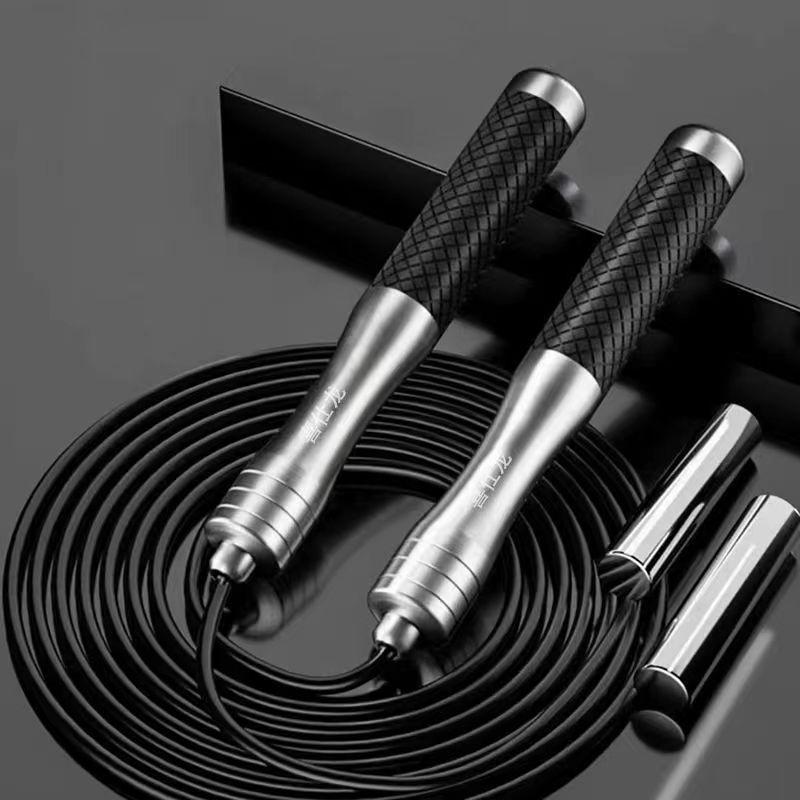 Lager Springseil Rutschfester Griff Männliche Fitnessgeräte Sport Weiblicher Gewichtsverlust Aluminiumlegierung Leichtes Springseil black