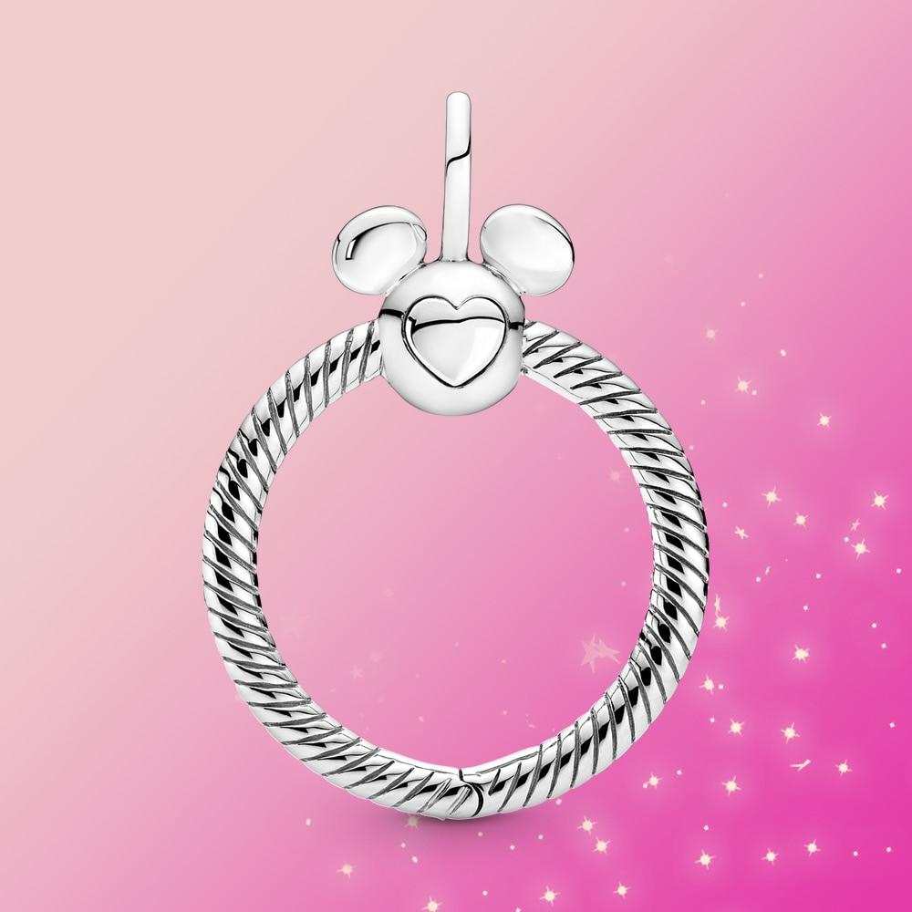 Echt 925 Silber Charm Maus Sterling Silber O Anhänger Fit Original Halskette DIY Schmuck Charm Frauen Geschenk