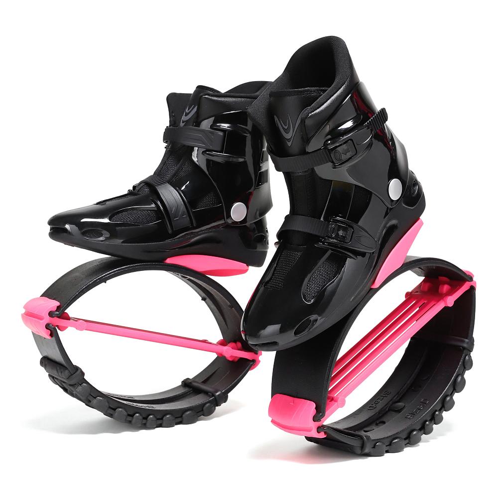 4T Känguru-Sprungschuhe für Damen, Rebound-Stiefel, Bounce-Sport-Fitness-Schuhe, schlankmachende Sprünge, Workout, Bodybuilding L 36-38（4T) rosa/schwarz