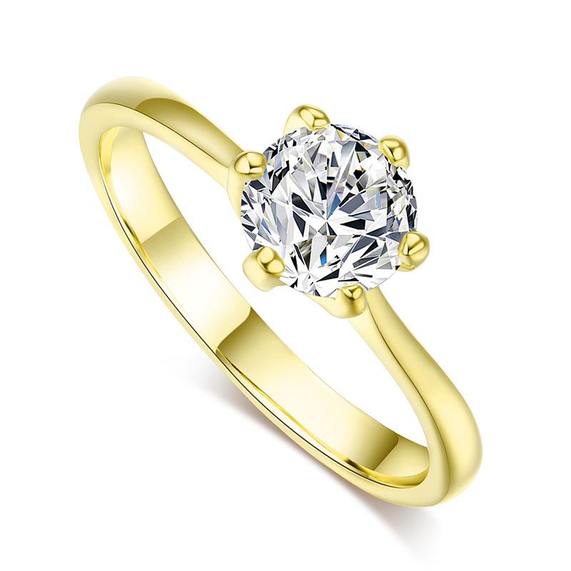 Verlobungsringe für Frauen Braut Kristall KupferGold Farbe Eheringe Zubehör Schmuck Koreanischer Modeschmuck R014 9 beige