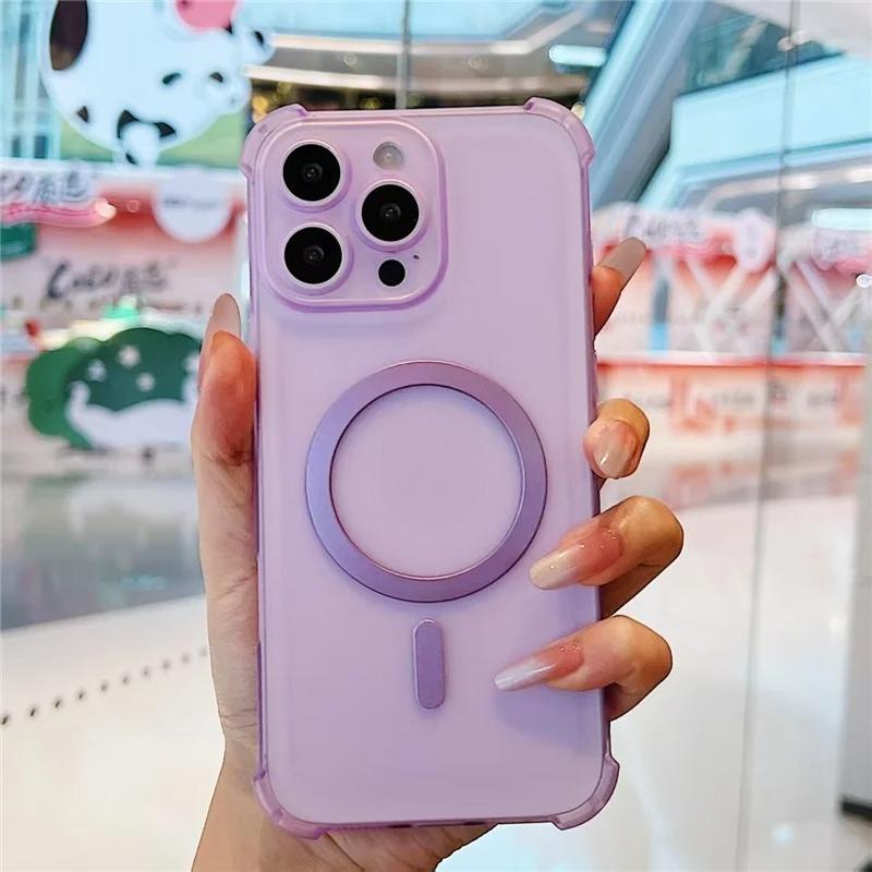 Hülle Für Honor 400 Smart Magnetische Kabellose Ladung Stoßfeste Hülle Für Honor X7D Magsafe Handy Schutzhüllen Transparente Stoßstange Honor 400 smart violett