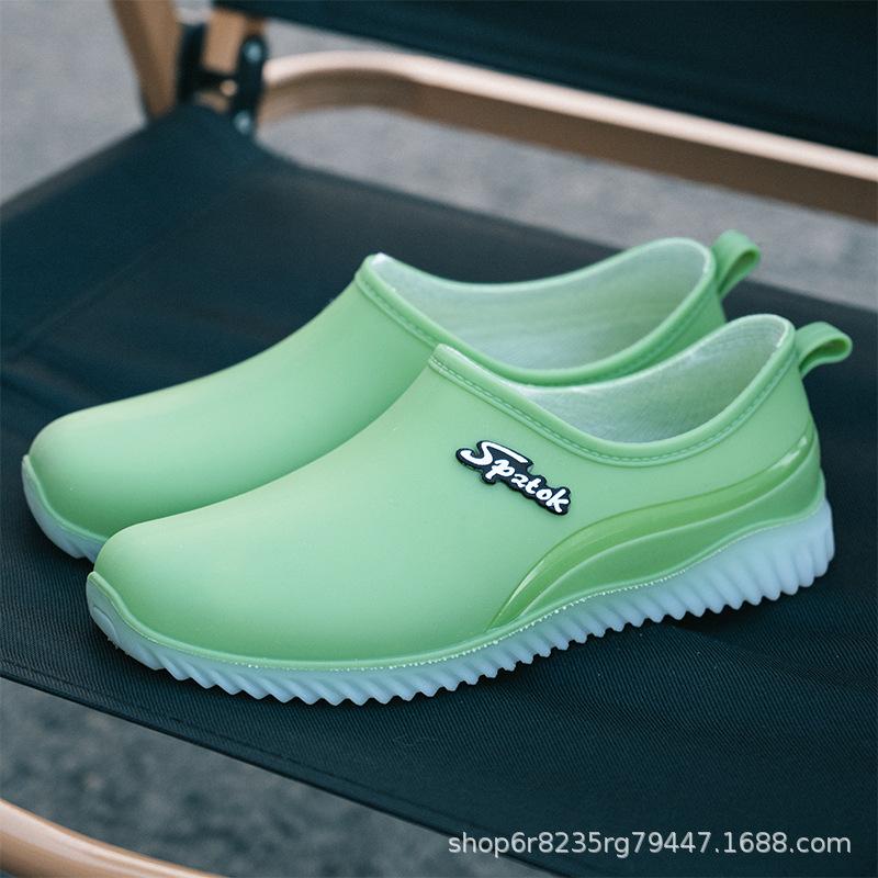 Damen Outdoor Mode Regen Schuhe Gehen Rutschfest Kurz Wasser Schuhe Wasser Stiefel Kurze Regen Stiefel Autowasch Schuhe Klebe Schuhe 40