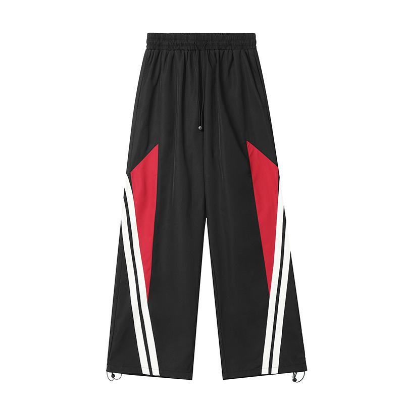 Y2K-Kleidung für Herren und Damen, lässig, Baggy-Jogger, gerade Hose, Jogginghose, Tracksutis-Trainingshose, Hip-Hop-Mopping-Jogginghose mit weitem Bein für Herren XL schwarz