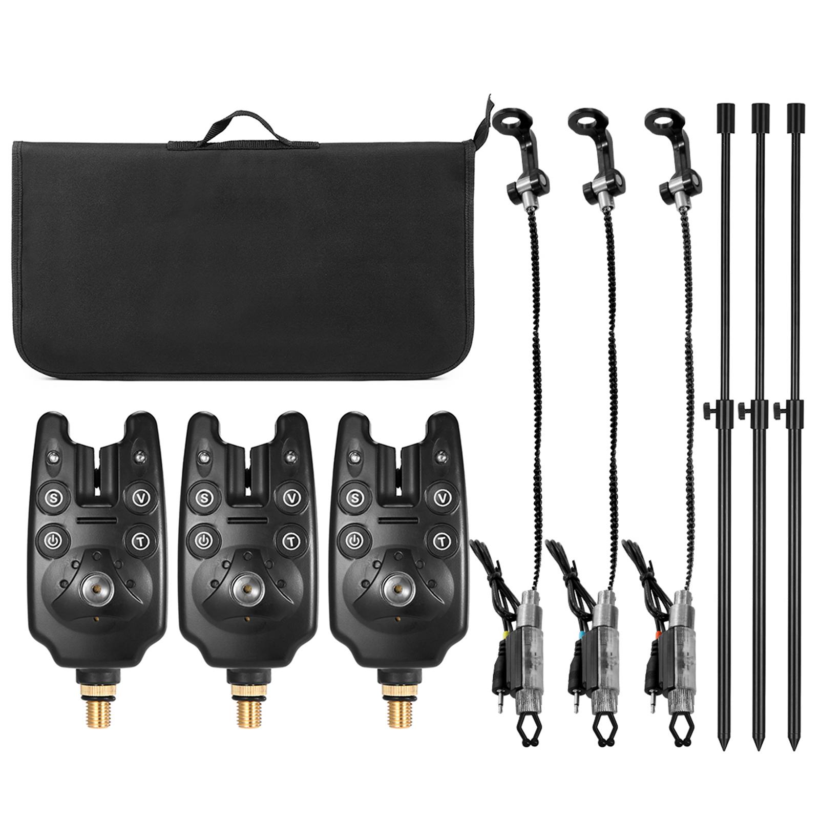 Angel-Bissanzeiger, Angel-Banksticks, Swinger-Set mit gepolsterter Angel-Werkzeugtasche set 2 schwarz