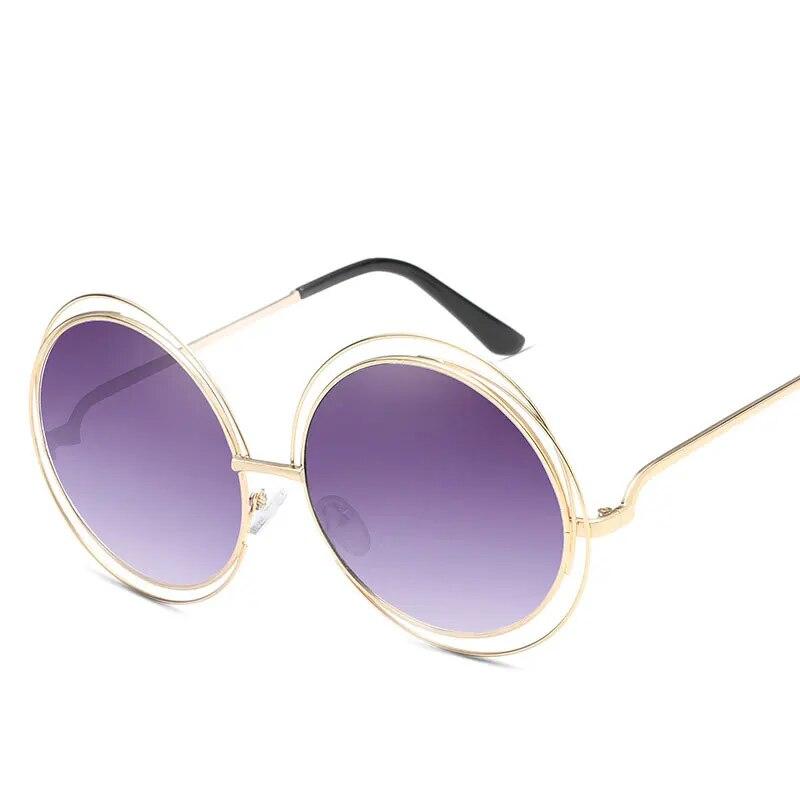 Luxus Runde Sonnenbrille Frauen Marke Designer Vintage Retro Übergroßen Sonnenbrille Weibliche Sonnenbrille Für Frauen Sonnenbrille Spiegel