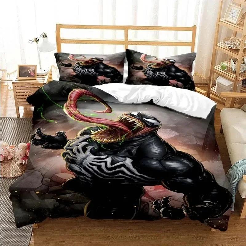 Venoms Bettwäsche-Set, Bettbezug, Bettset, Bettbezug, Kissenbezug, Bettdecke, Kingsize-Bett, Queensize-Bett, Jungen, Erwachsene EU SuperKing 260x220