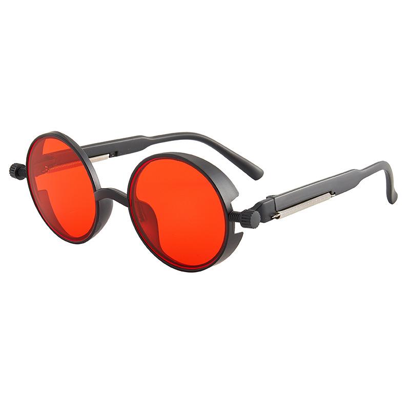 Klassische Gothic-Steampunk-Sonnenbrille, Luxus-Markendesigner, hochwertige Herren- und Damen-Retro-Sonnenbrille mit rundem PC-Rahmen