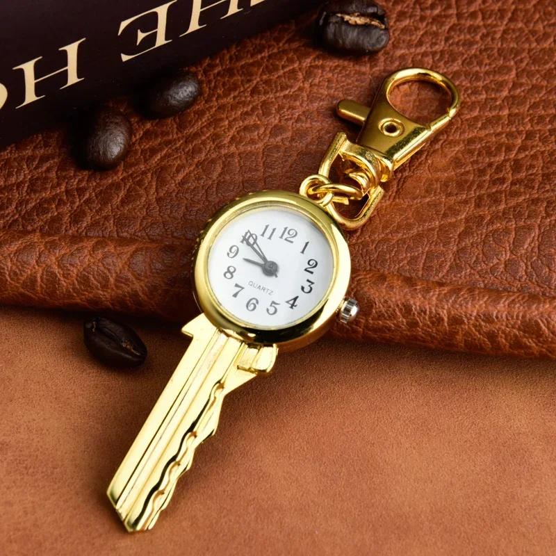 Mode Uhr Taschenuhr Schlüsselanhänger Anhänger Schlüssel Vintage Uhren Ringclip Krankenschwester Fob Kette Männer Papa Frauen Quarz Schlüsselanhänger Geschenke Hängend